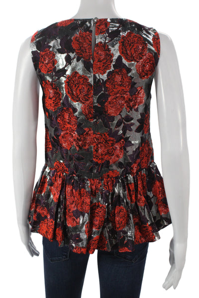 J Crew Collection Womens Multicolor Floral Sleeveless Tunic Roundneck Size 0