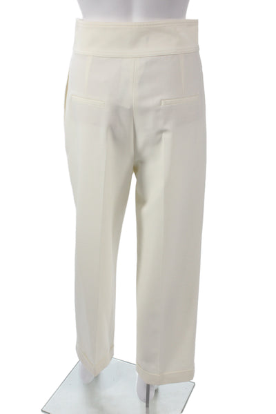 Massimo Dutti Women Dress Pants White Button Closure Size 4