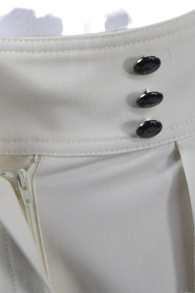 Massimo Dutti Women Dress Pants White Button Closure Size 4