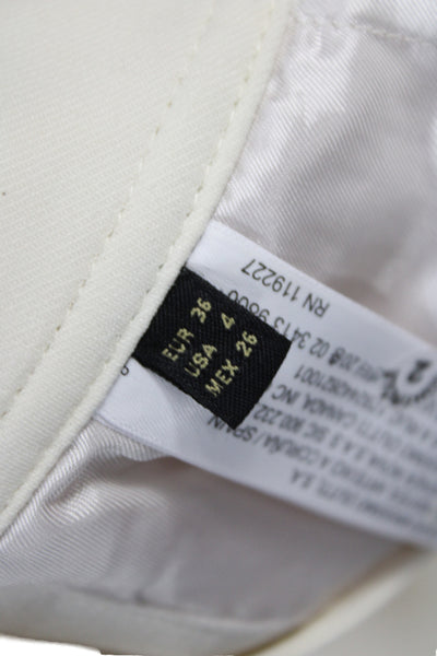 Massimo Dutti Women Dress Pants White Button Closure Size 4