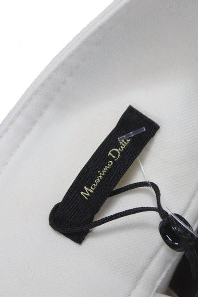 Massimo Dutti Women Dress Pants White Button Closure Size 4