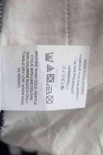 J Crew Women Dress Pants Blue Striped Cotton Nautical Button Size 00