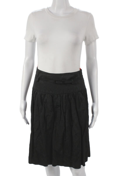 Piazza Sempione Women A-Line Black Knee Length Skirt 50% Acetate Size 42
