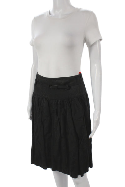 Piazza Sempione Women A-Line Black Knee Length Skirt 50% Acetate Size 42