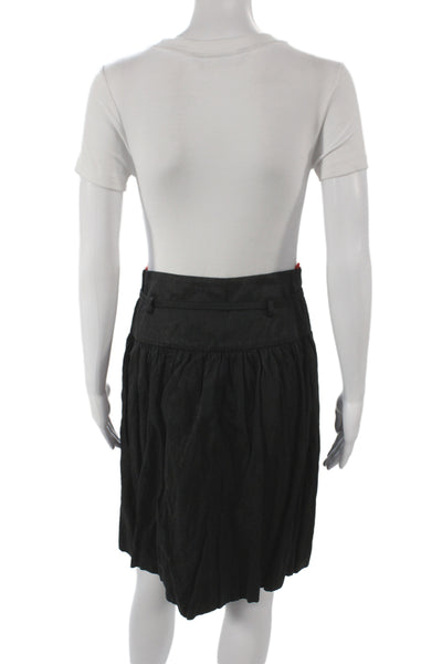 Piazza Sempione Women A-Line Black Knee Length Skirt 50% Acetate Size 42