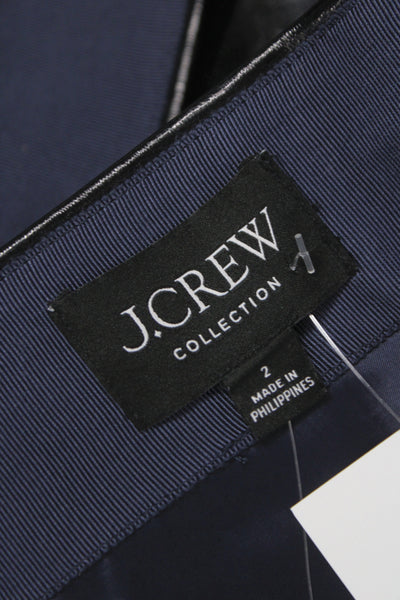J Crew Collection Womens Straight Pencil Black Button Polyurethane Skirt Size 2