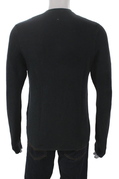 Rag & Bone Mens Long Sleeve Henley Sweater Black 100% Organic Cotton Size M
