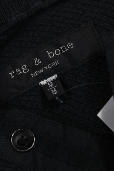 Rag & Bone Mens Long Sleeve Henley Sweater Black 100% Organic Cotton Size M