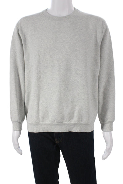 Lululemon Mens Pullover Sweatshirt Gray Cotton Crew Neck Long Sleeve Size M