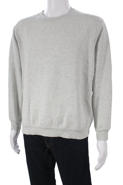 Lululemon Mens Pullover Sweatshirt Gray Cotton Crew Neck Long Sleeve Size M