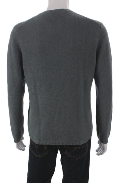 Vince Mens Cashmere Crew Neck Pullover Solid Gray Long Sleeve Size M
