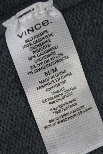 Vince Mens Cashmere Crew Neck Pullover Solid Gray Long Sleeve Size M