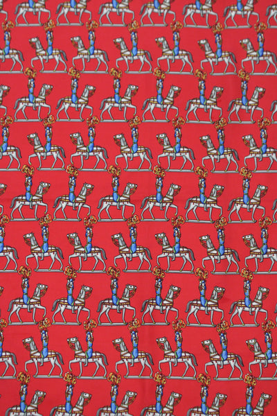 Hermes Womens Silk 'Les Artificiers Carre 90' Scarf Red Navy Blue 90cm X 90cm