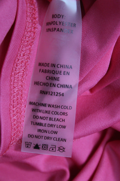 JoFit Womens Sleeveless Collared Pullover Pink Zip Athleisure Size XL