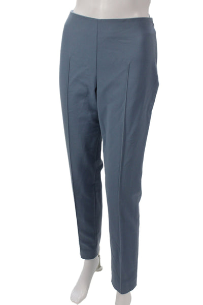 Akris Women Dress Pants Blue Cotton Zip Classic Size 6