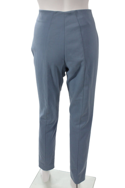 Akris Women Dress Pants Blue Cotton Zip Classic Size 6