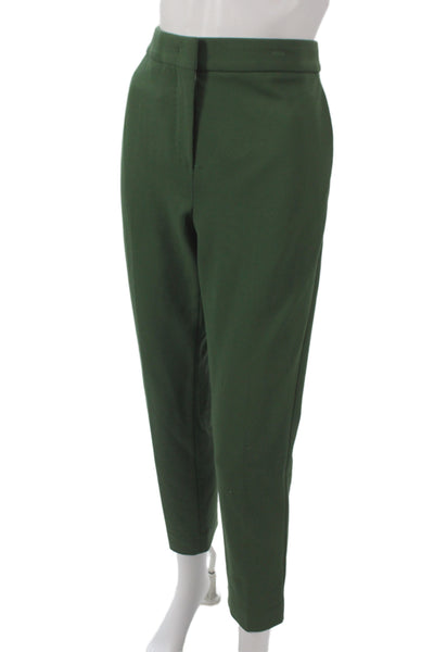 Max Mara Women Dress Pants Green Viscose Hook & Eye Inseam 28 Size 8