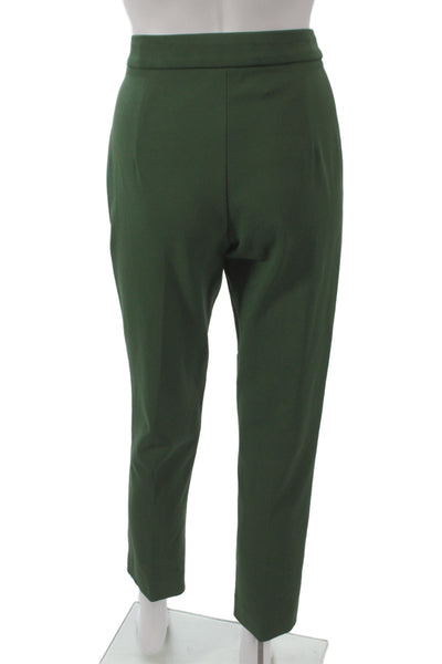 Max Mara Women Dress Pants Green Viscose Hook & Eye Inseam 28 Size 8