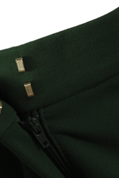 Max Mara Women Dress Pants Green Viscose Hook & Eye Inseam 28 Size 8