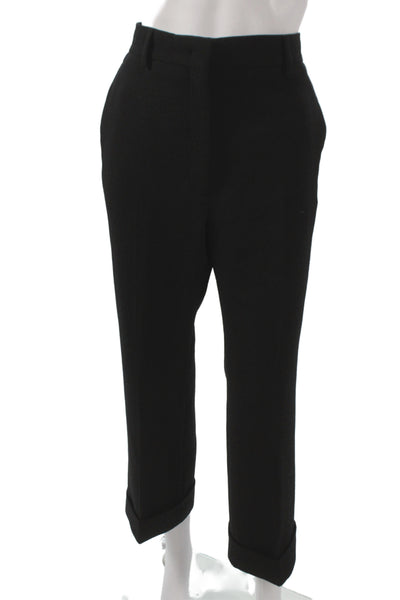 Fendi Womens Cropped Black Virgin Wool Pants Size 40