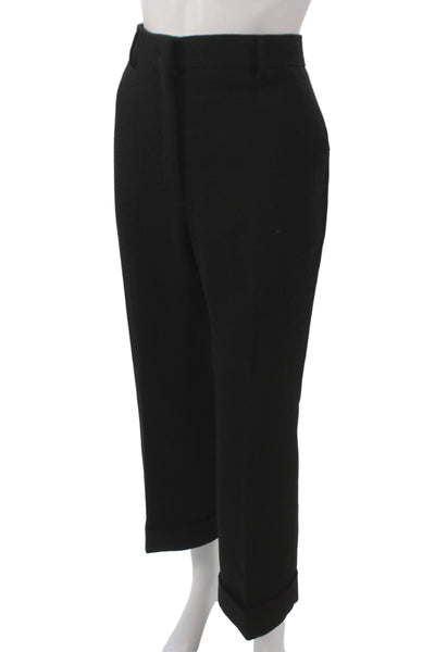 Fendi Womens Cropped Black Virgin Wool Pants Size 40