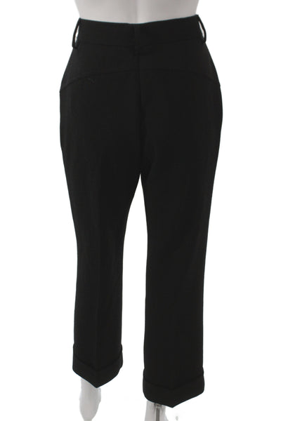 Fendi Womens Cropped Black Virgin Wool Pants Size 40