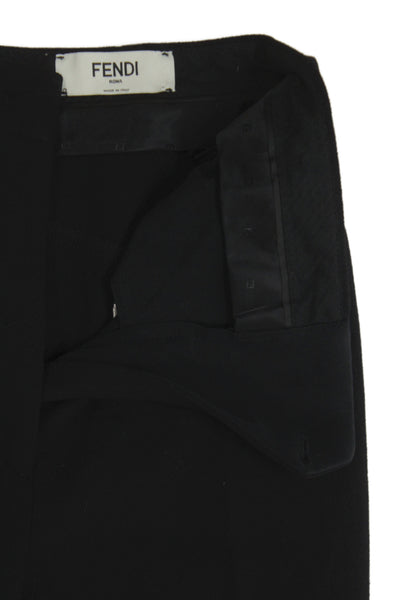 Fendi Womens Cropped Black Virgin Wool Pants Size 40