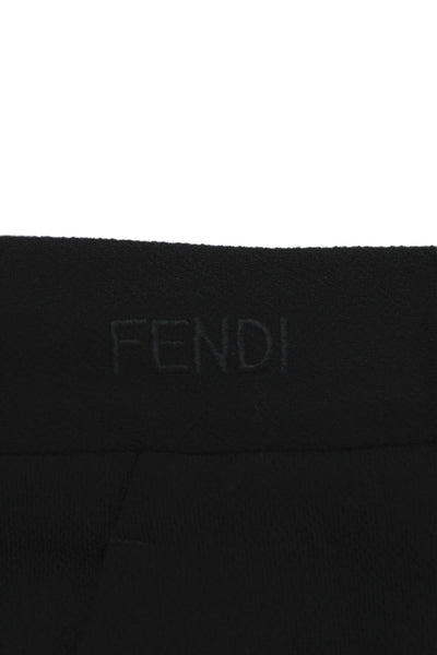 Fendi Womens Cropped Black Virgin Wool Pants Size 40