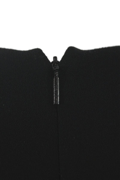 Emilio Pucci Women Sheath Dress Black Virgin Wool Crew Neck Half Sleeve Size 8