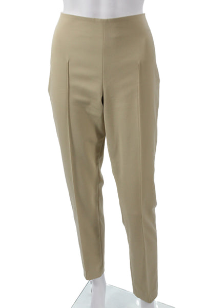 Akris Womens Dress Pants Beige Zip 51% Cotton Solid Fall Size 8