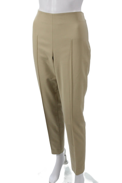 Akris Womens Dress Pants Beige Zip 51% Cotton Solid Fall Size 8