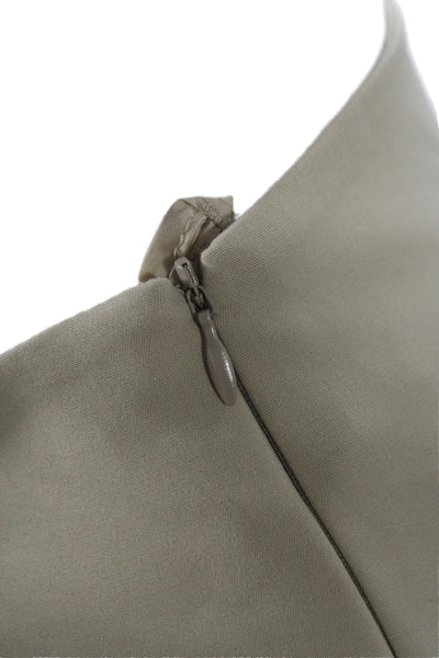Akris Womens Dress Pants Beige Zip 51% Cotton Solid Fall Size 8