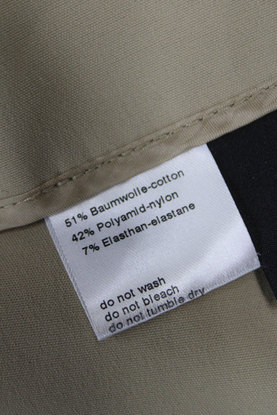 Akris Womens Dress Pants Beige Zip 51% Cotton Solid Fall Size 8