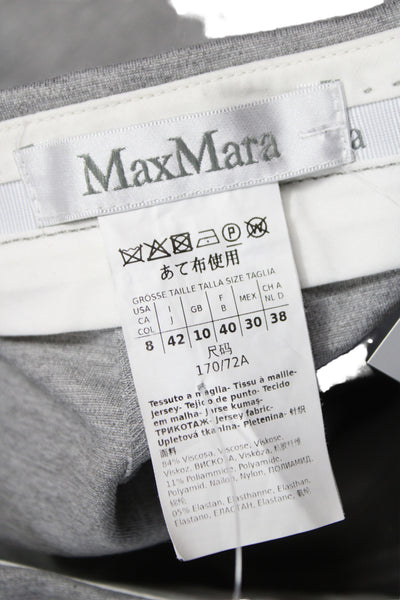 Max Mara Womens Dress Pants Gray 84% Viscose Hook & Eye Inseam 28 Size 8