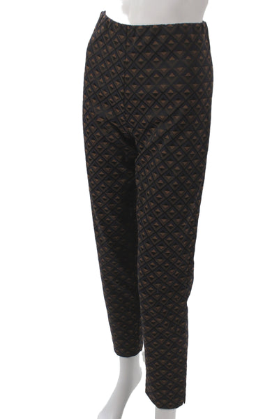 D. Exterior Womens Ankle Pants Black Argyle Pull On Size 42