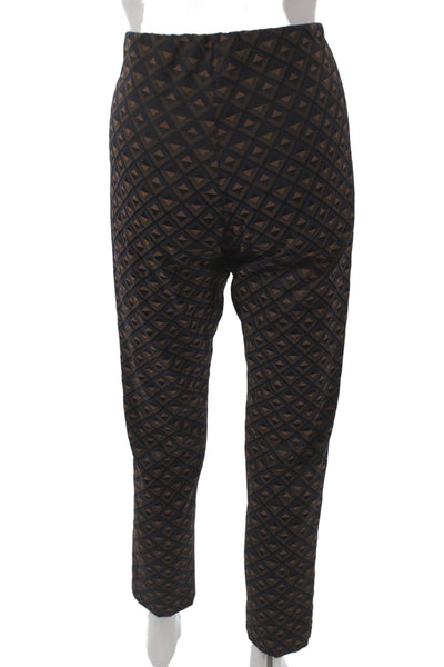 D. Exterior Womens Ankle Pants Black Argyle Pull On Size 42