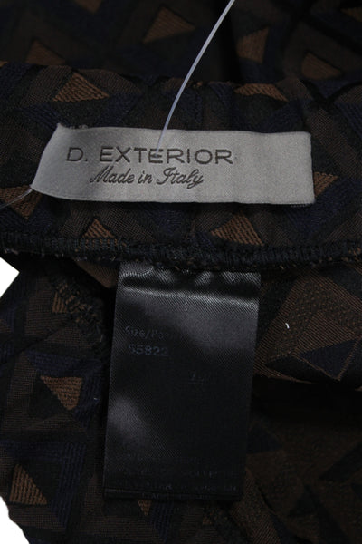 D. Exterior Womens Ankle Pants Black Argyle Pull On Size 42