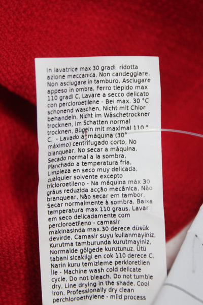 Marella Women Cropped Red Cotton Pants Button Closure Size 14