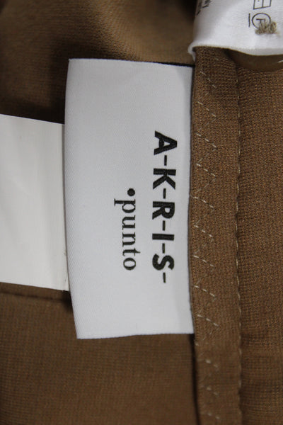 Akris Punto Women Dress Pants Brown 69% Viscose Button Closure Size 6