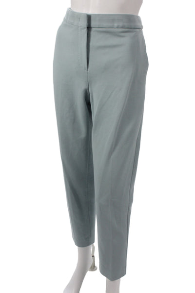 Max Mara Womens Ankle Pants Green Hook Eye Closure Size 8