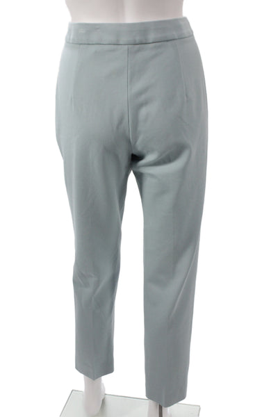 Max Mara Womens Ankle Pants Green Hook Eye Closure Size 8