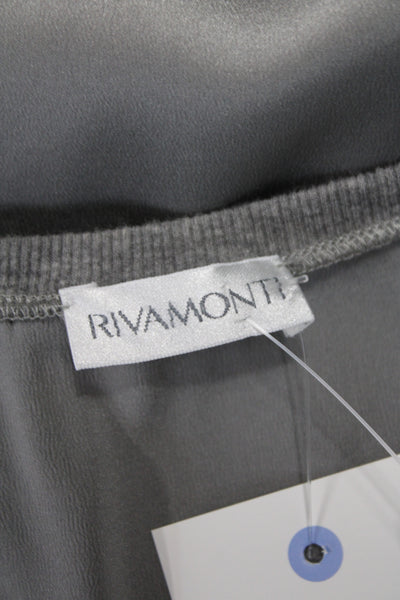 Rivamonti Women Camisole Gray Scoop Neck 96% Silk Sleeveless Size M