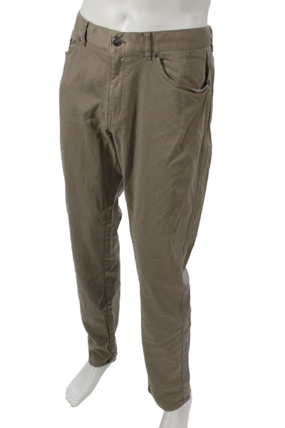 Peter Millar Mens Chino Pants Brown Button 72% Cotton Size 35
