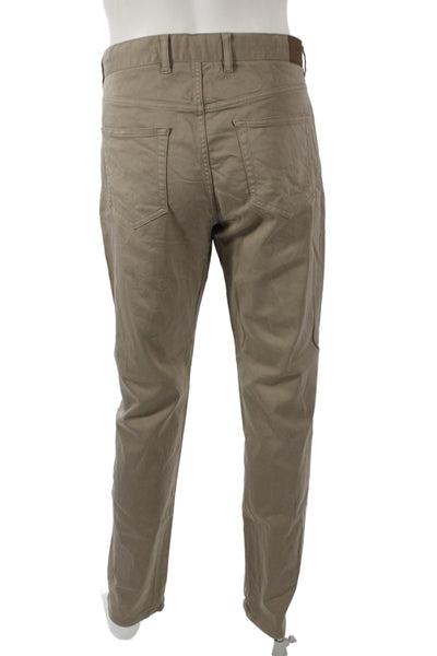 Peter Millar Mens Chino Pants Brown Button 72% Cotton Size 35