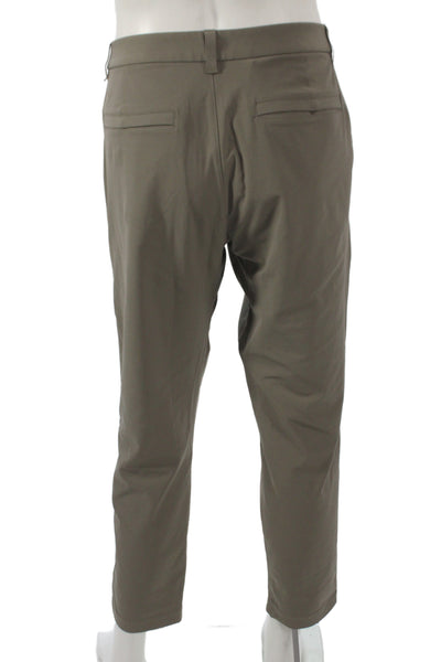 Lululemon Mens Green Chino Pants Button Closure Synthetic Size 36