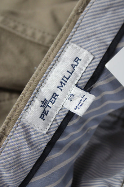 Peter Millar Mens Chino Pants Brown Button Size 35
