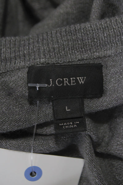 J Crew Mens Gray Classic Crew Neck Pullover Long Sleeve Size L