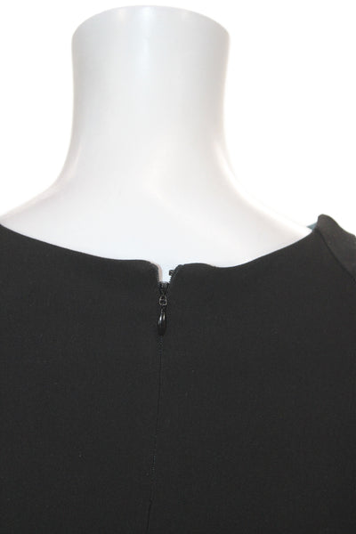 Contessa Mills Womens Black Fringe Blouse Long Sleeve Neck Zip Size XS