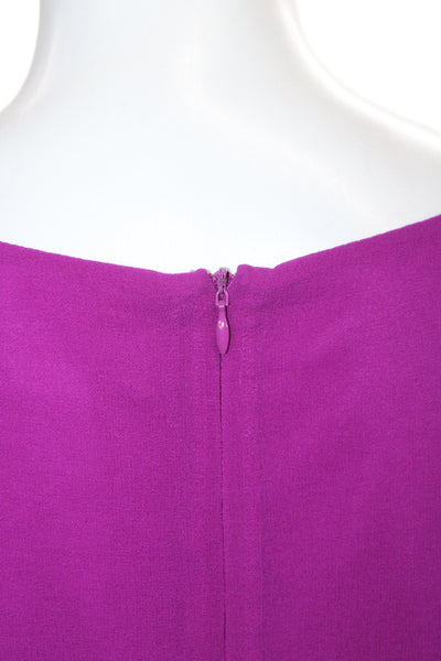 Belle Badgley Mischka Womens Shift Dress Purple Long Sleeve Boat Neck Size 4