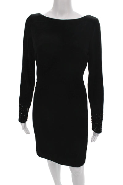 Mark & James by Badgley Mischka Women Sheath Dress Black Long Sleeve Size 4